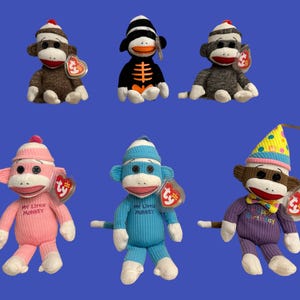 TY Beanie Babies - Sock Monkeys (20 cm). I nyskick.