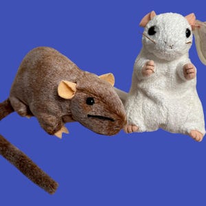 TY Beanie Babies - Tiptoe and Cheezer the rats (5-6'). Mint condition.