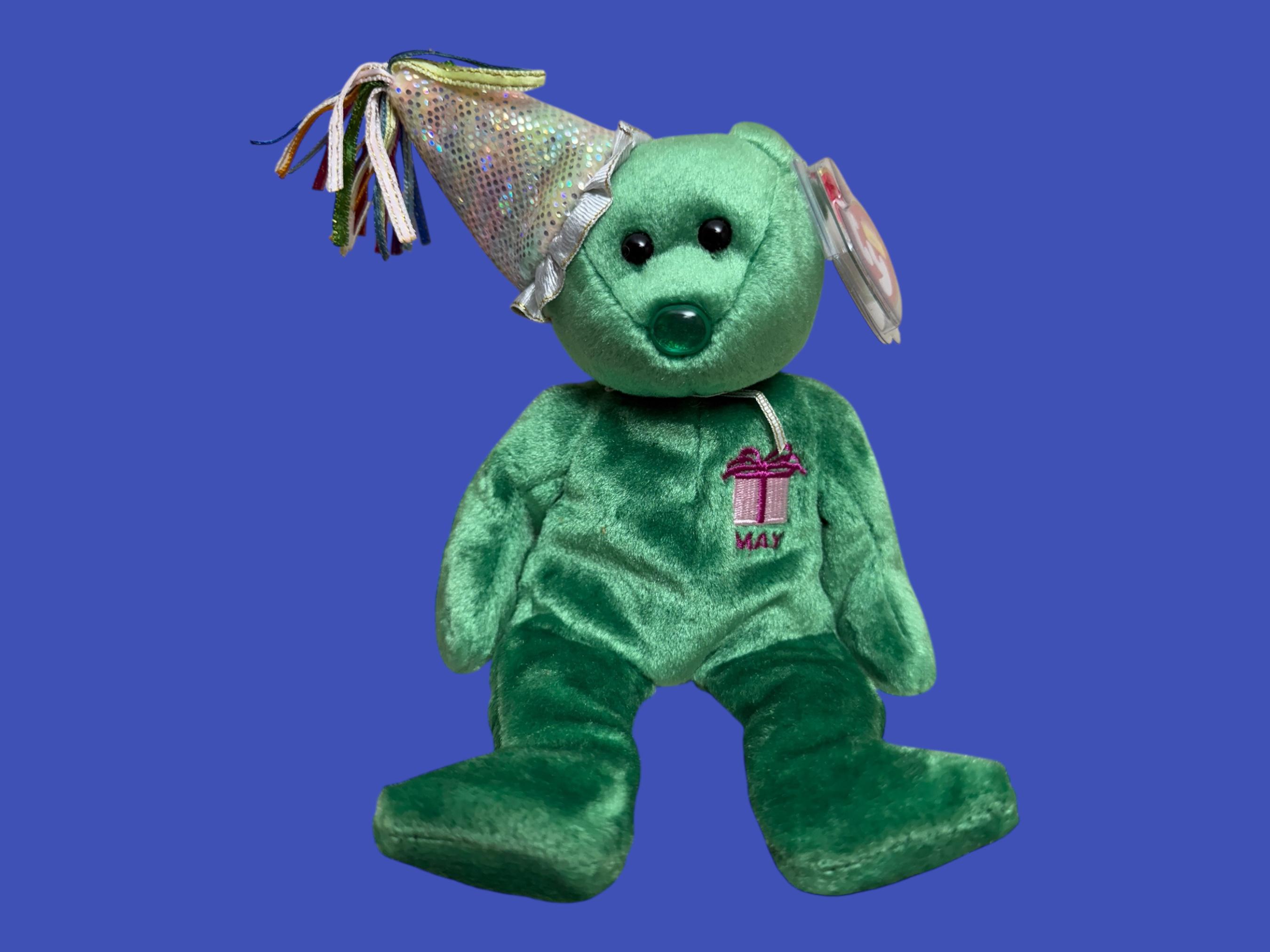 TY ビーニーベイビーズ - ハッピーバースデーベア 5月 (7インチと8.5