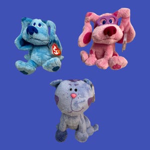 TY Beanie Babies - Blue's Clues (Blue, Magenta, Periwinkle) (6''). Mint condition.