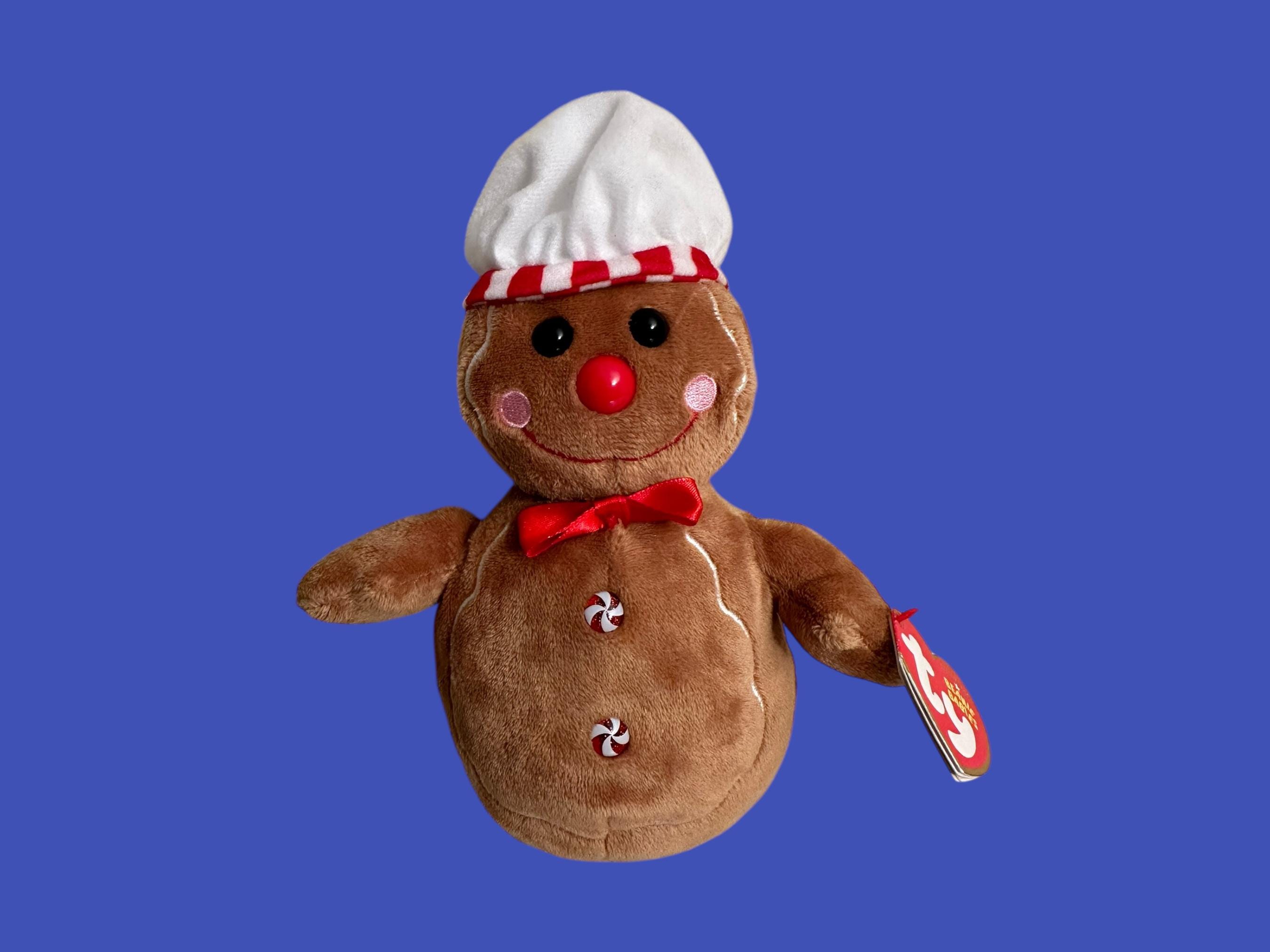 TY Beanie Babies Goody the Gingerbread Man With a Chef Hat