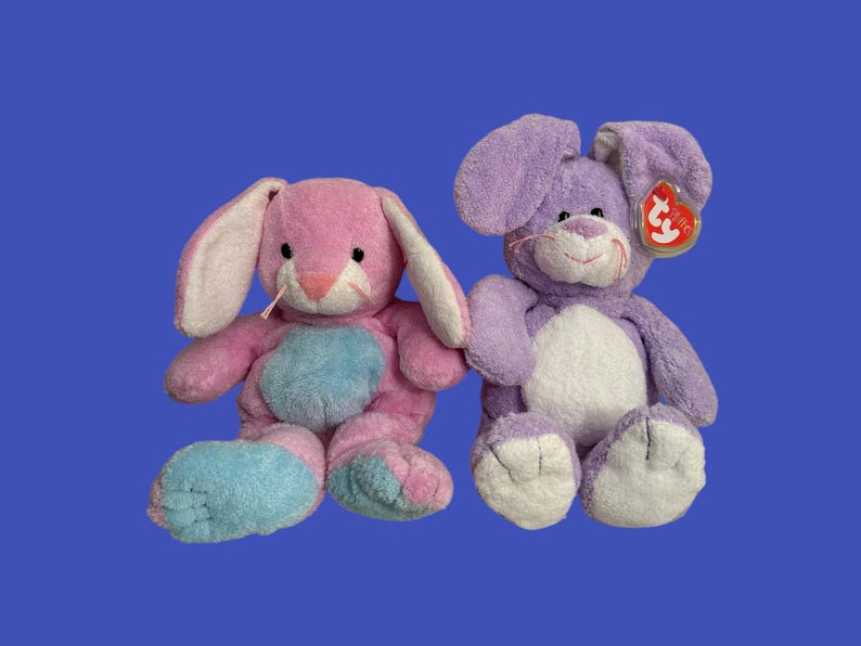 TY Pluffies - Twitchy and Twitches the Bunny Rabbits (9-10