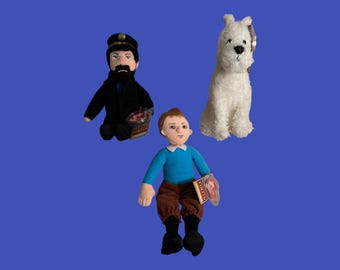 ビンテージ未使用TINTINタンタンの冒険人形ぬいぐるみトレンチコート約