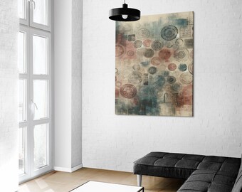 Znaczki abstrakcyjne w stylu vintage | Sztuka klasyczna | Wydruk do natychmiastowego pobrania