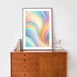 Sonnenschein & Regenbogen | Bunte Abstrakte Kunst | SOFORTIGER HERUNTERLADBARER DRUCK