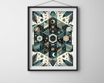 Gwiazdy Boho | Sztuka abstrakcyjna | WYDRUK DO NATYCHMIASTOWEGO POBRANIA