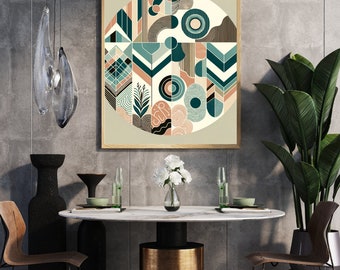 Boho Geometryczna Fuzja | Sztuka Abstrakcyjna | NATYCHMIASTOWY DRUKU DO POBRANIA