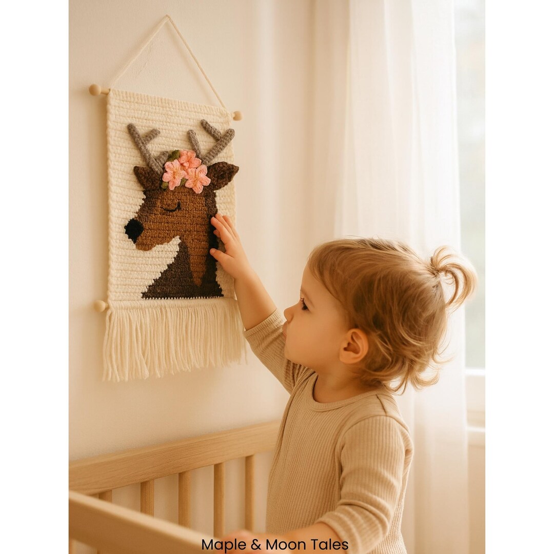 Crochet Wall Hanging Kids Decor, Handmade Nursery Tapestry - Etsy