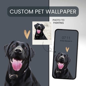 Personalisierte Tier Porträt Wallpaper: Minimalistische Hunde Kunst (Digitaler Download)