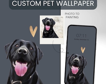 Custom Pet Portrait Wallpaper: Minimalist Dog Art (Digital Download)