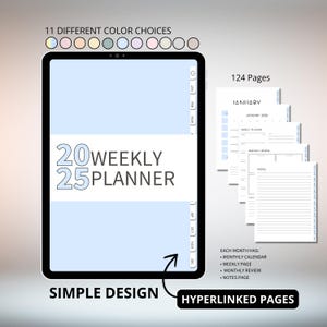 2025 Digital Planner, Weekly Planner,Simple Planner, Daily Planner for iPad and iPhone, Productivity Planner, Digital Product, Pdf