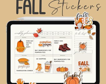 Digitale herfststickers: gezellige herfstplanner-clipart (Goodnotes, iPad)
