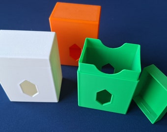 Playing card box for standard card sizes including sleeves