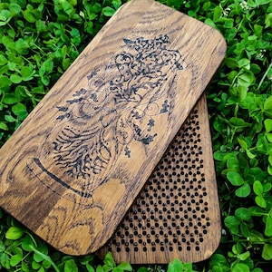 Chakras Tool, Sadhu Board 10mm, Yoga Gift, Engraved Wood Nail Board, Spiritual Tools, Sadhu Board 8mm for Beginner, Custom Meditation Gift