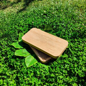 Handcrafted Oak Wood Sadhu Board: Yoga Nails, Pyrography Design
