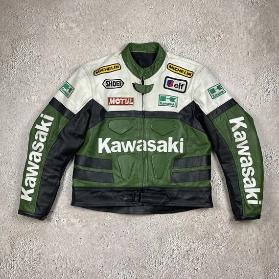 Racing green store leather jacket