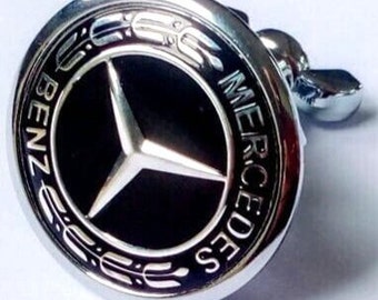 Mercedes-Benz W204 W211 C S Class BLACK and chrome hood emblem 44mm 44 MM