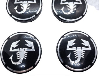 4 Abarth hub covers fiat emblem logo