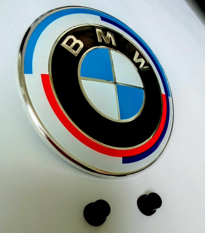2 X BMW Logo 82mm for Hood Trunk Emblem 50th Anniversary Badge Badge ...
