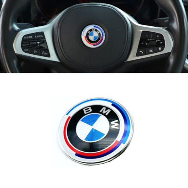 BMW Lenkrad-Emblem, Logo-Abzeichen, 45 mm, selbstklebend, zum 50-jährigen Jubiläum