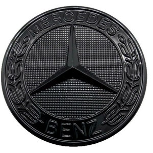 Glossy black Mercedes Benz bonnet logo 57mm C CLASS E clk s emblem