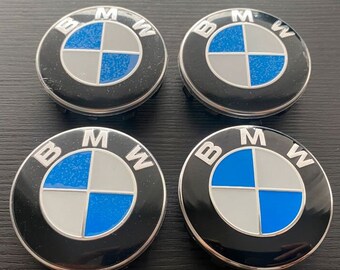 4 Cache Moyeu Logo BMW 56mm Jante Centre De Roue Enjoliveur noir bleu blanc