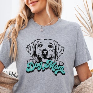 Chemise pour maman chien, cadeau mignon pour amoureux des chiens pour femme, t-shirt graphique Golden Retriever, vêtements pour maman pour animal de compagnie, idée cadeau adorable pour maman chien