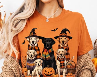 Halloween Labrador Dog T-Shirt: Fall Lab Mom Pumpkin Tee