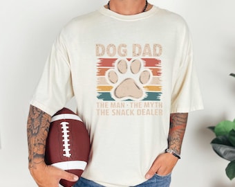 Dog Dad T-Shirt: Retro Paw Print Comfort Colors Tee