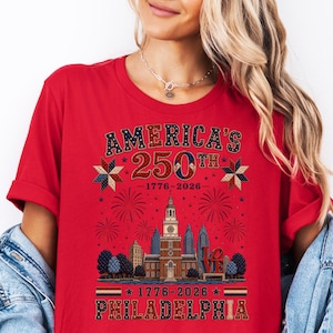 Patriotic 4th of July Comfort Colors Quilted Philadelphia T-shirt | Stars Stripes Independence Day, Red White and Blue Shirt