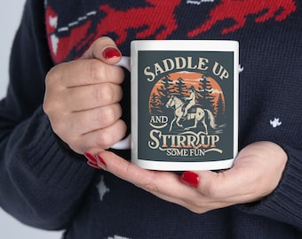 Western Rodeo Cowboy Coffee Mug: Horse Lover Gift