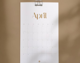 Wandkalender 2024 | recyceltes Feinpapier | A3 | Monatskalender | eleganter Designkalender | Papier aus Naturabfällen