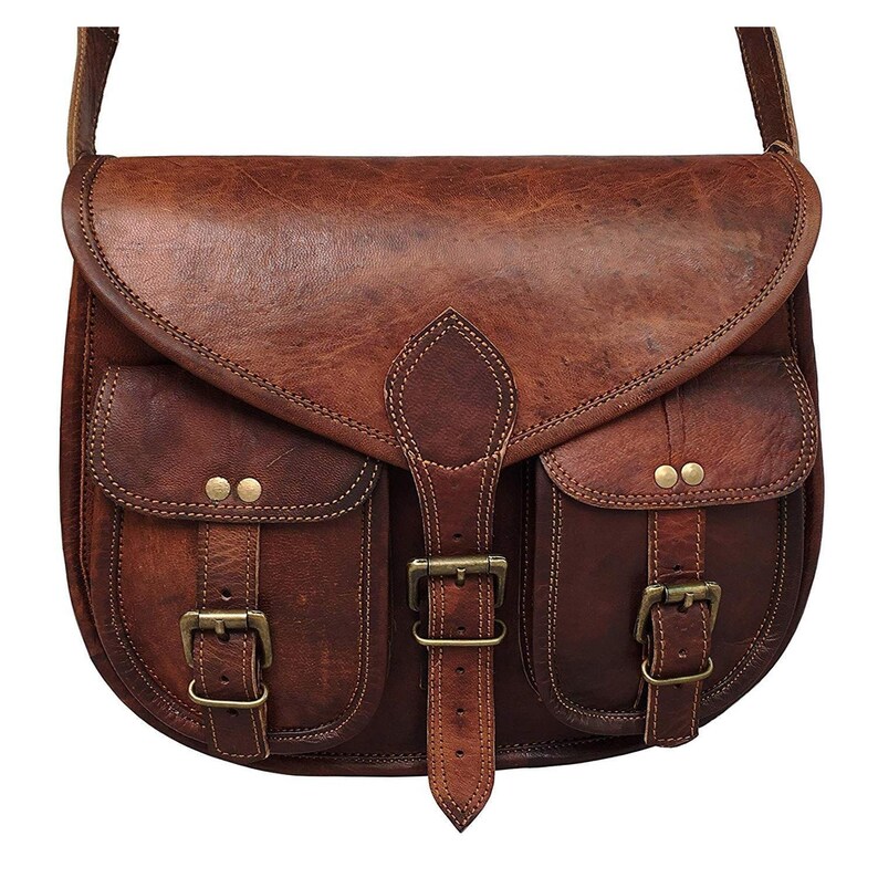 Blu Flut Full Grain Genuine Leather Handbag Female Triangle Leather Bag