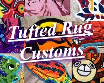 Custom Tufted Rug - Rug Gifts- Custom Designs - Made to Order Designs- Fluffy Rug Handmade Gift  - Custom Fluffy Rug Art