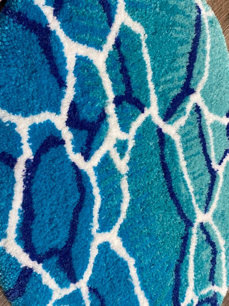 Water Waves Ombre Tufted Rug Anime Water Beach Decor Rug - Etsy