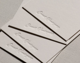 Personalized Letterpress Stationery Cards, Custom Notecards Set, Blind Embossed Card