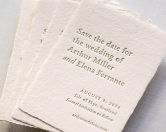 Letterpress Save The Dates + Envelopes | Semi-Custom | Elegant | Minimalist | Garden Wedding