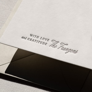 Personalized Letterpress Stationery Cards, Custom Notecards Set, Embossed Card