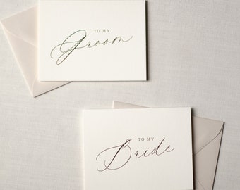 To My Groom Card, From Bride, On Our Wedding Day Cards, Letters to Soulmate, Gift Box, Gold Foil Letterpress