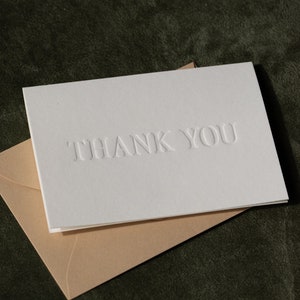 Thank You Cards, Letterpress Emboss Card, Boutique Handmade Notes, Tiny Chic Gift