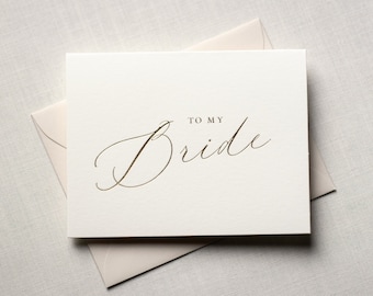 To My Bride Card, From Groom, On Our Wedding Day, Letters to Soulmate, Gift Box, Gold Foil Letterpress