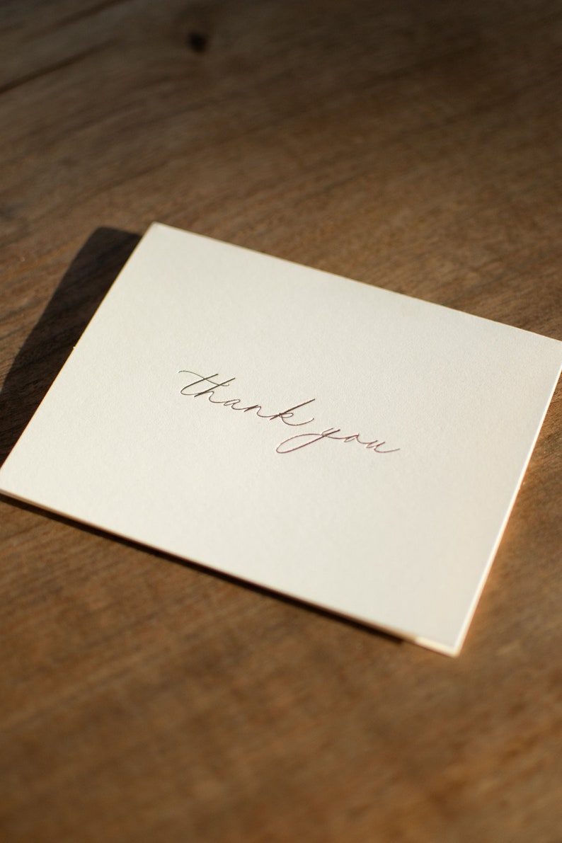 Thank You Cards, Letterpress Gold Foil Card, Boutique Handmade Notes, Chic Gift image 6