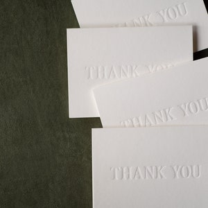 Thank You Cards, Letterpress Emboss Card, Boutique Handmade Notes, Tiny Chic Gift image 2