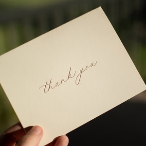 Thank You Cards, Letterpress Gold Foil Card, Boutique Handmade Notes, Chic Gift image 2