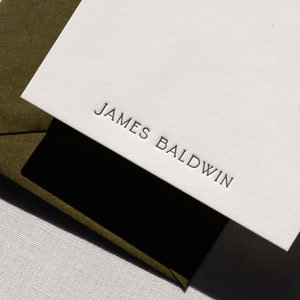 Personalized Letterpress Stationery Cards, Custom Notecards Set, Embossed Card