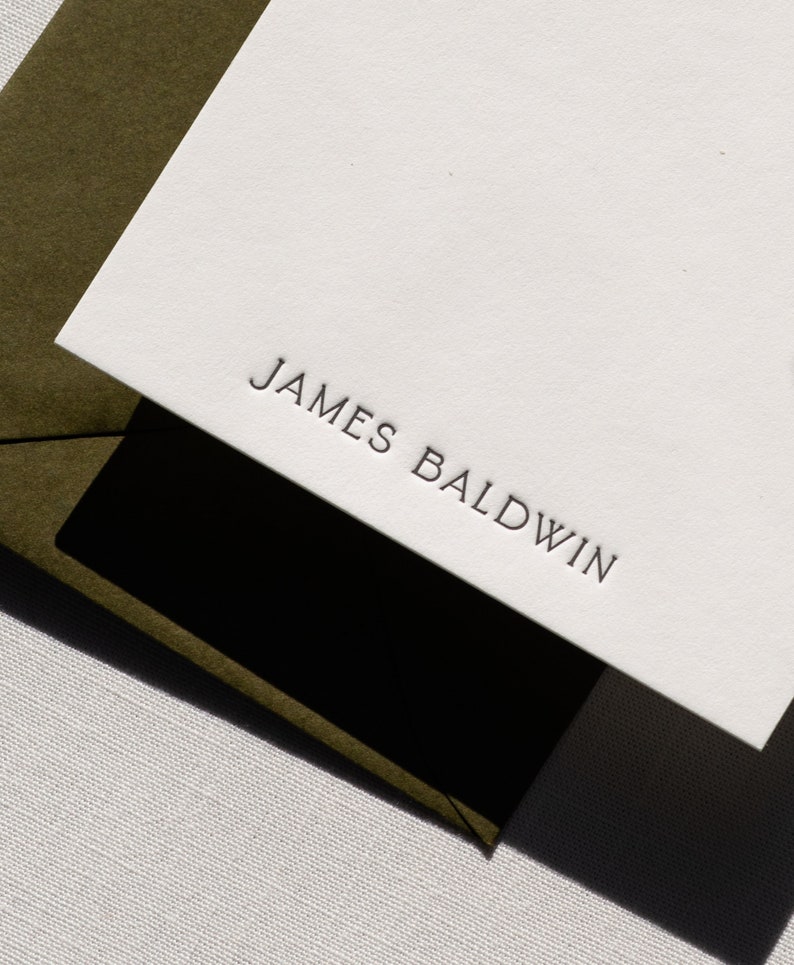 Personalized Letterpress Stationery Cards, Custom Notecards Set