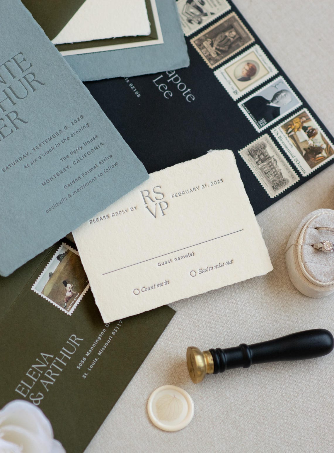 Handmade Paper Invitations Letterpress Wedding Invitation, Elegant Handmade Paper Invitations ...