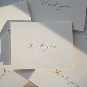 Thank You Cards, Letterpress Gold Foil Card, Boutique Handmade Notes, Chic Gift image 5