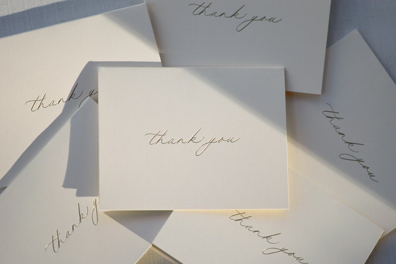 Thank You Cards, Letterpress Gold Foil Card, Boutique Handmade Notes, Chic Gift image 5