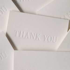 Thank You Cards, Letterpress Emboss Card, Boutique Handmade Notes, Tiny Chic Gift image 3